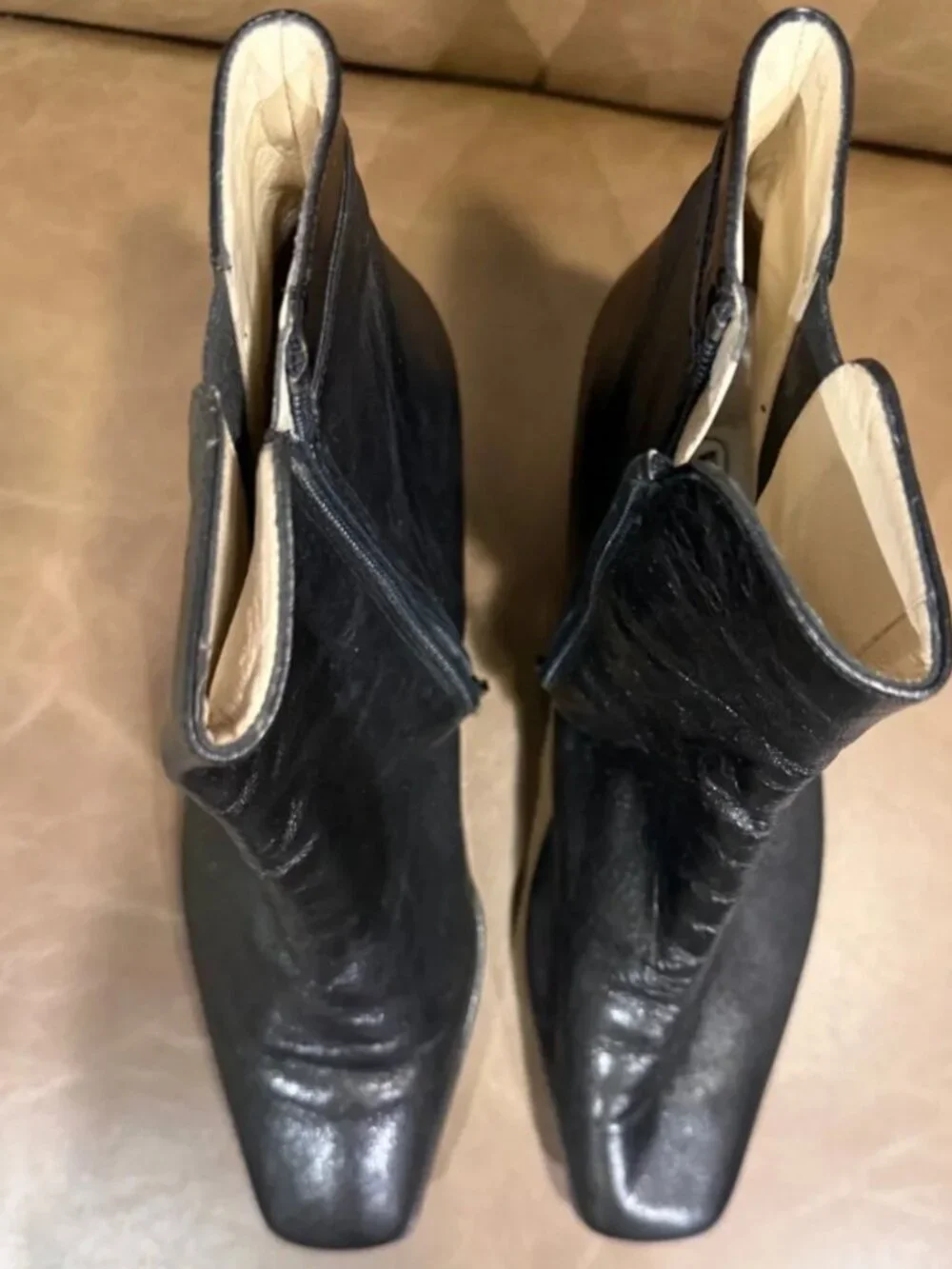 Made in Italy Black Leather Ankle Boots EU 35 US 5 | Square Toe Italian Booties
